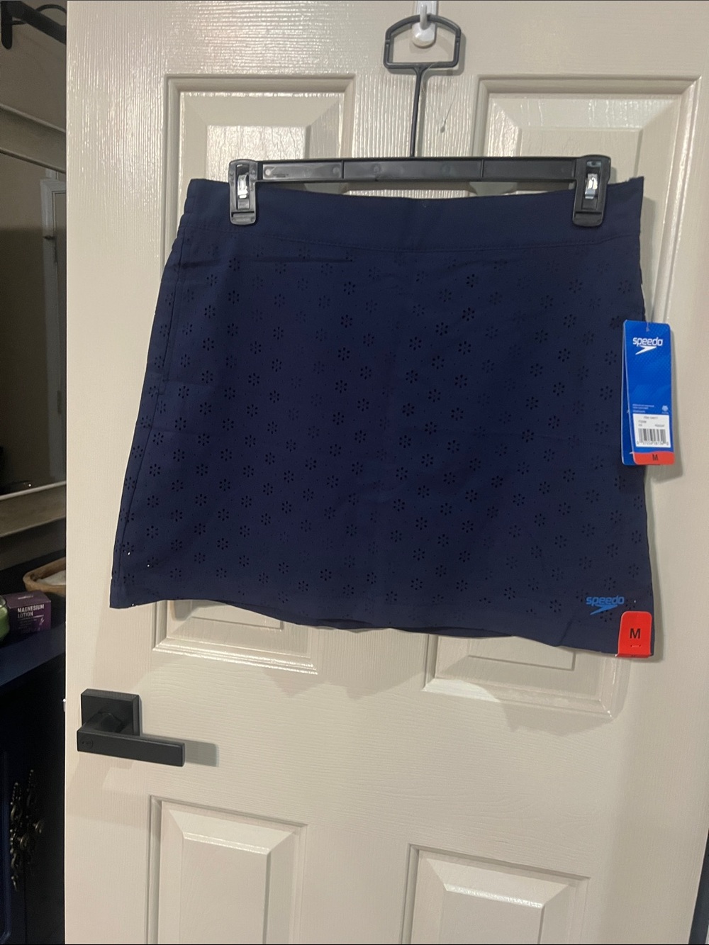 Speedo Navy Eyelet Laser-Cut Mini skort